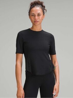 Lululemon UV Protection Fold-Over Running T-Shirt Black Size Small